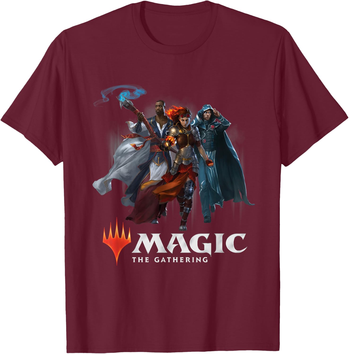 Magic: The Gathering Three Planeswalkers Small T-Shirt - T-Shirt | Maroon