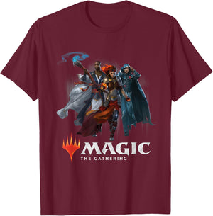 Magic: The Gathering Three Planeswalkers Small T-Shirt - T-Shirt | Maroon