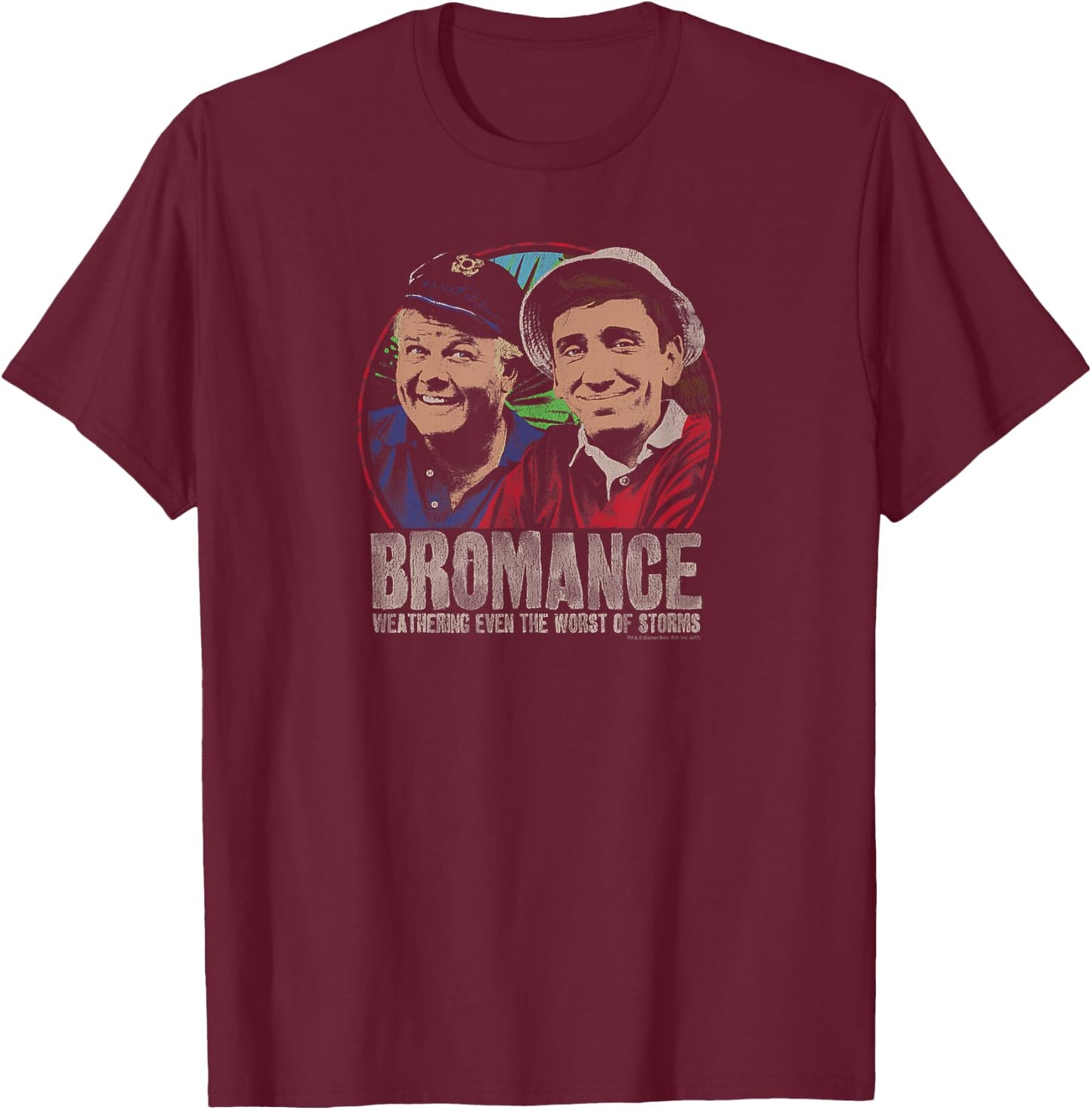 Gilligan's Island Gilligan & Skipper Stormy Bromance T-Shirt - T-Shirt | Maroon