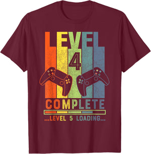 Level 4 Complete Gamer Gift 4 Years Wedding Anniversary T-Shirt - T-Shirt | Maroon