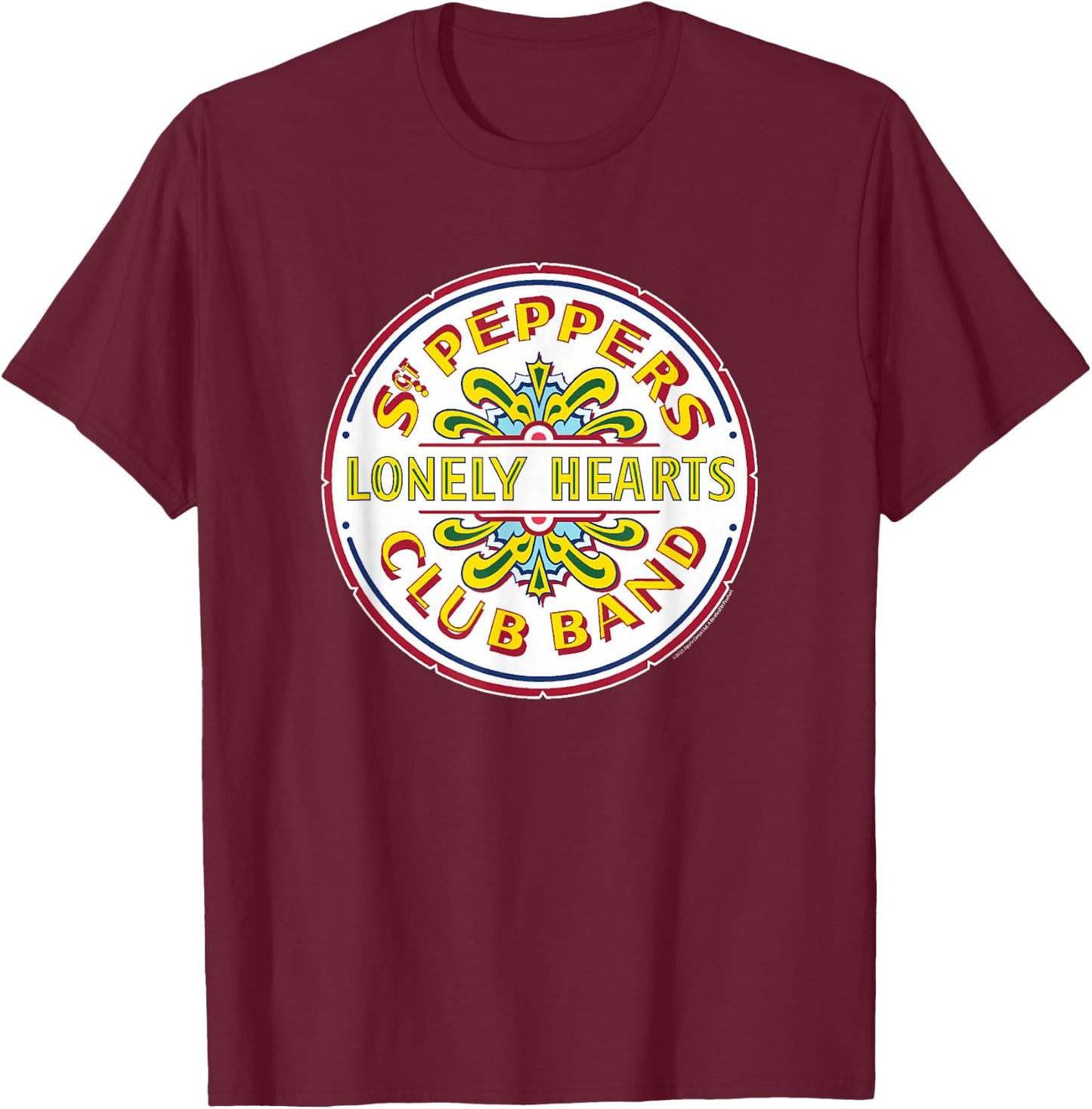 The Beatles - SGT Peppers Lonely Hearts T-Shirt - T-Shirt | Maroon