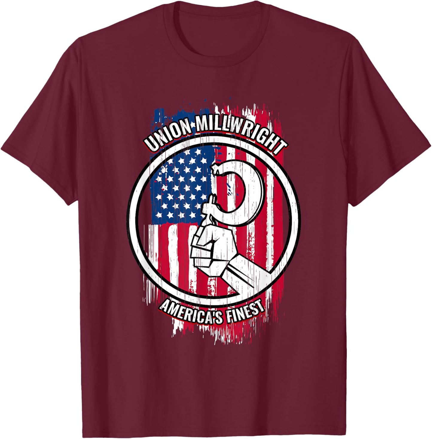 Union Millwright American Gifts for Millwrights T-Shirt - T-Shirt | Maroon