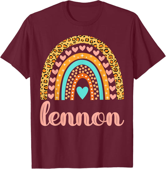 Lennon Lennon Name Birthday Shirt Gift T-Shirt - T-Shirt | Maroon