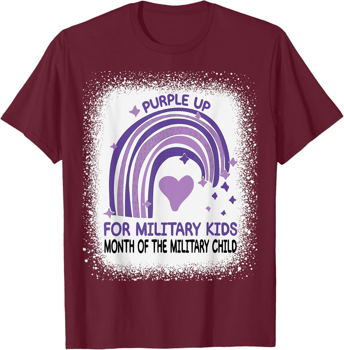 Purple Up For Military Kids Month Of The Military Child T-Shirt - T-Shirt | Maroon