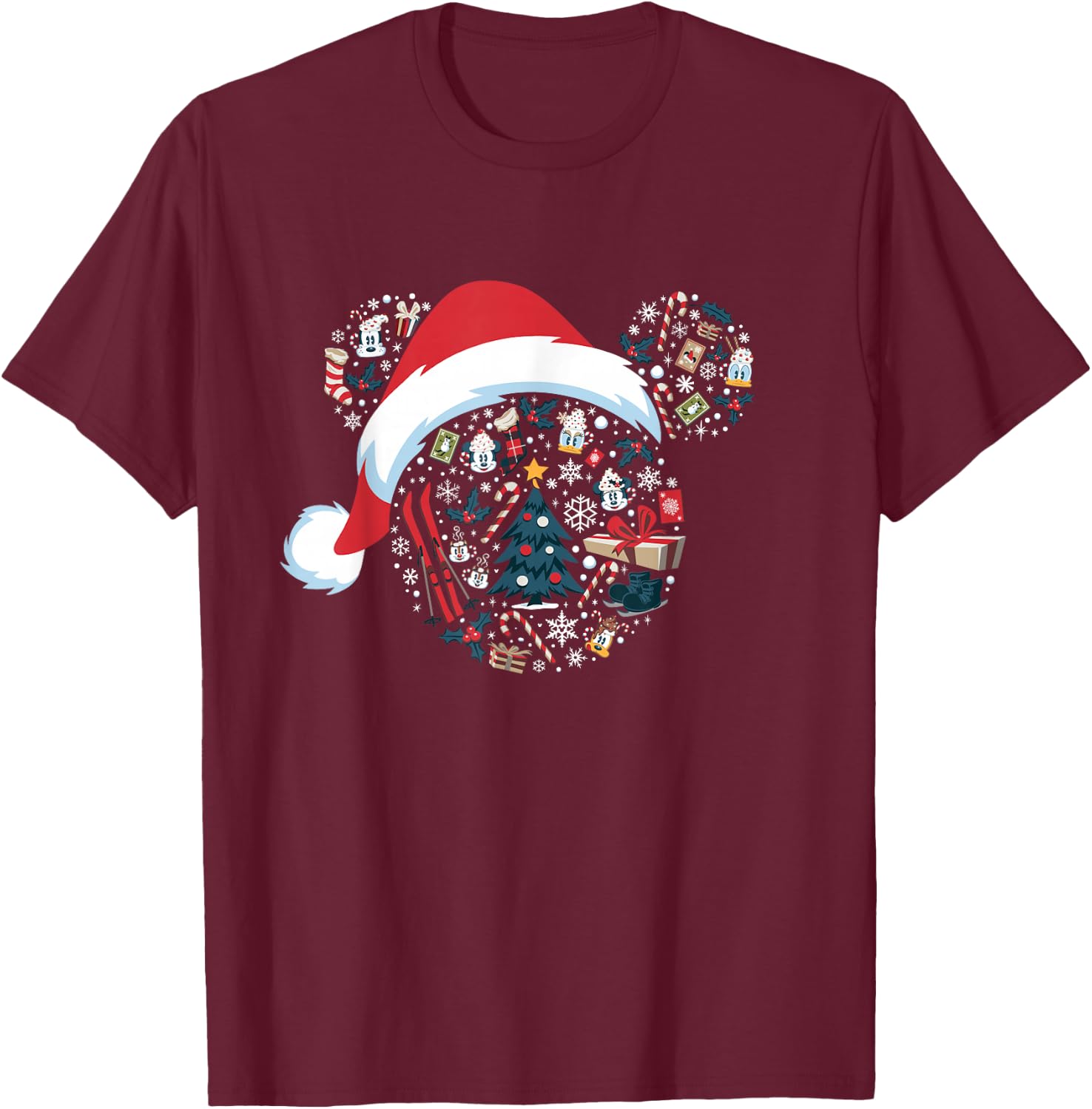 Disney Mickey Mouse Icon Winter Lodge T-Shirt - T-Shirt | Maroon