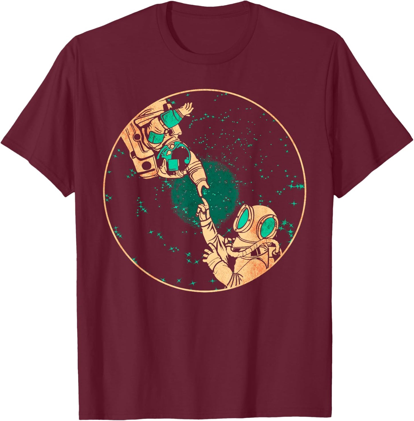 Astronaut Space Travel Deep Sea Diving T-Shirt - T-Shirt | Maroon
