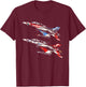 Jet Fighter Pilot American Flag - Patriotic USA 4th July T-Shirt - T-Shirt | Maroon