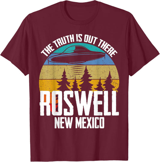 Truth Is Out There Roswell New Mexico Alien UFO Abduction T-Shirt - T-Shirt | Maroon