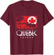 Quebec Canada Flag Canadian Maple Leaf Retro Canuck Québec T-Shirt - T-Shirt | Maroon
