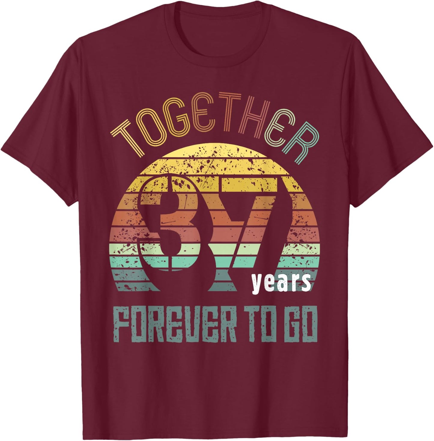 37th Years Wedding Anniversary Gifts For Couples Matching 37 T-Shirt - T-Shirt | Maroon