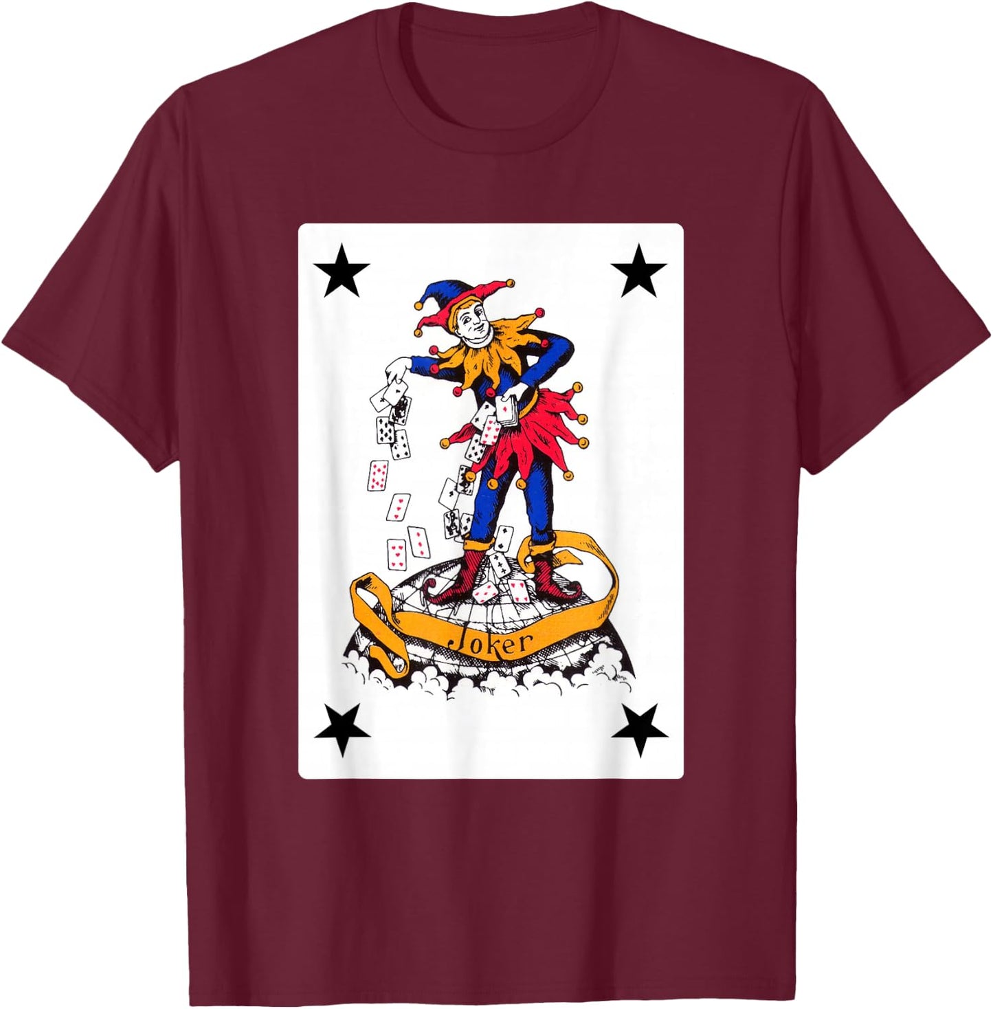 Vintage Joker Playing Card Retro Clown Group Costume T-Shirt - T-Shirt | Maroon