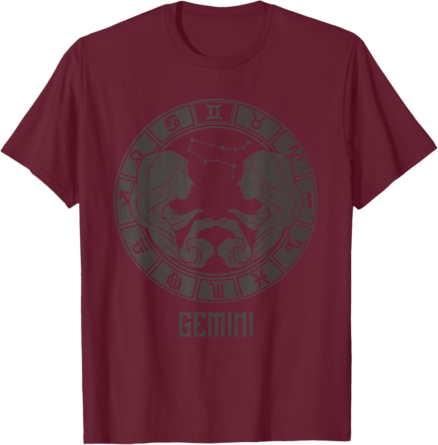 Gemini Zodiac Sign May June Birthday Queen King T-Shirt - T-Shirt | Maroon