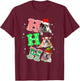 Ho Ho Ho English Bulldog Santa reindeer Christmas Men Women Kids T-Shirt - T-Shirt | Maroon