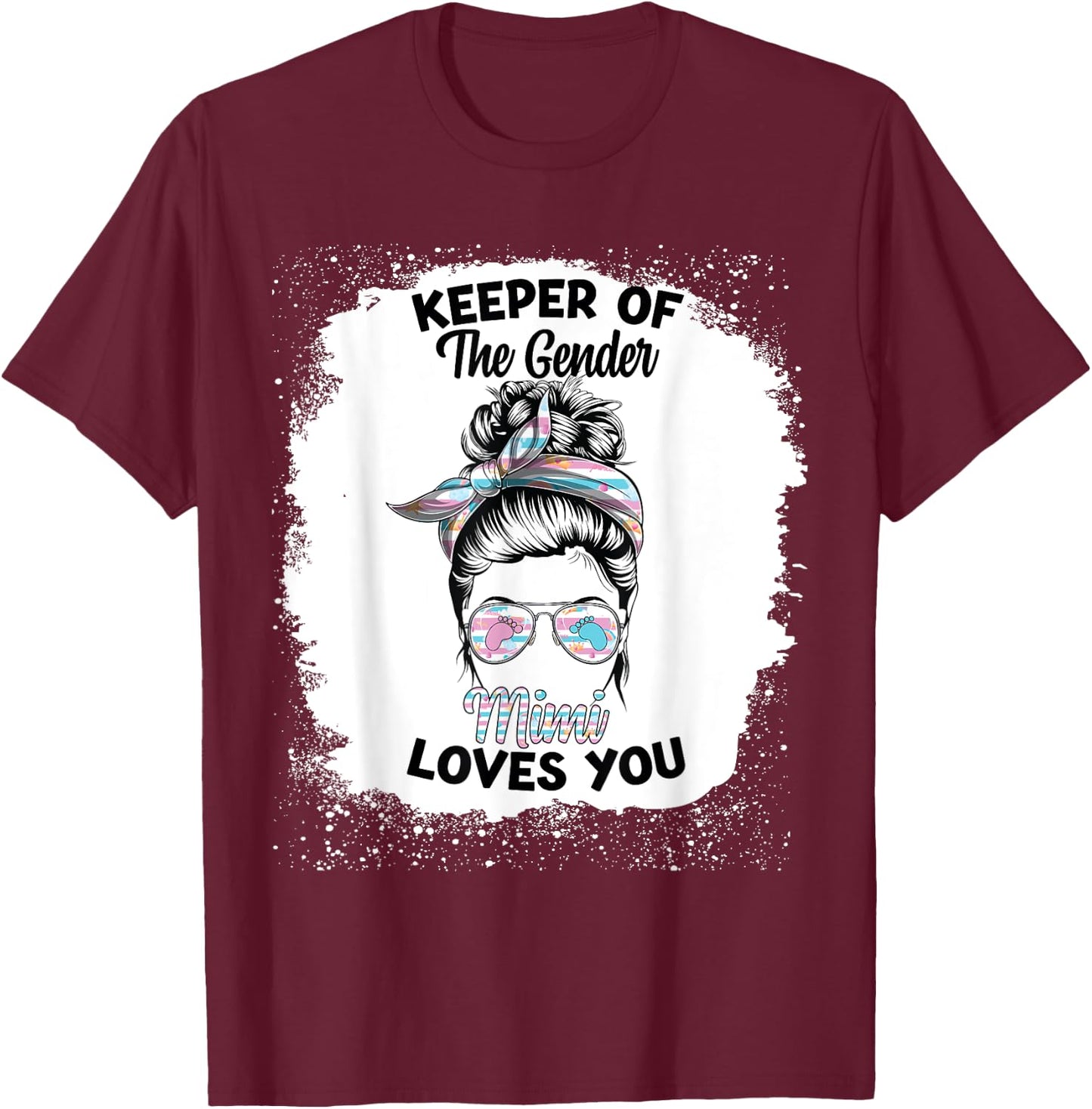 Keeper Of The Gender Reveal Mimi Baby Announcement Party T-Shirt - T-Shirt | Maroon
