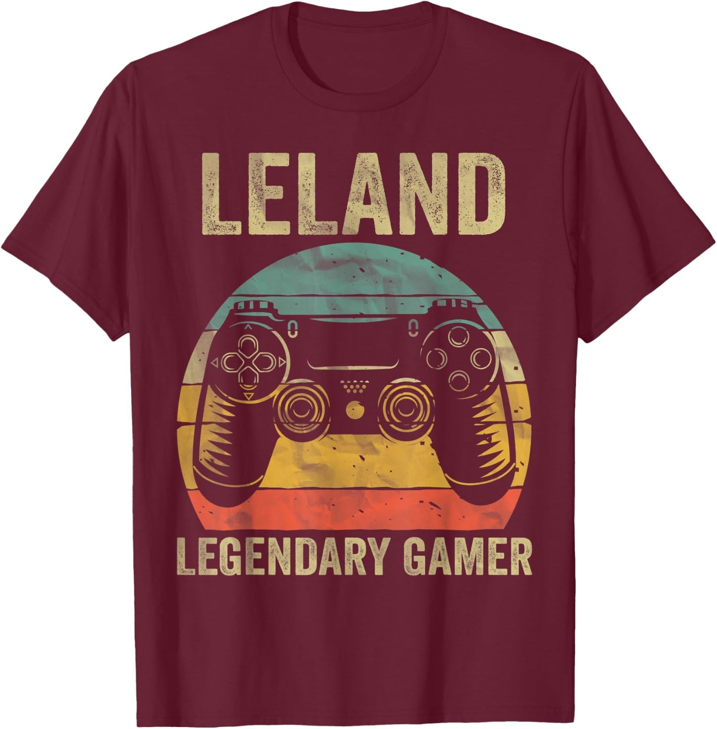 Personalized Legendary Gamer Shirt Leland Name Video Gamer T-Shirt - T-Shirt | Maroon