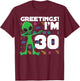 Alien 30th Birthday Dubbing Party UFO Space Galaxy Cosmos T-Shirt - T-Shirt | Maroon