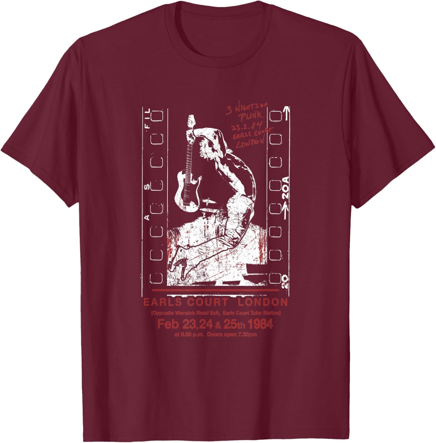 Punk Rock 80's Concert Retro Vintage T-Shirt - T-Shirt | Maroon