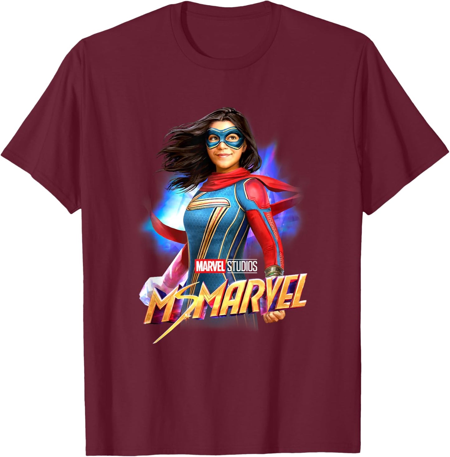 Marvel Ms. Marvel Bright Hero Poster T-Shirt - T-Shirt | Maroon