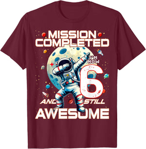 6th Birthday Astronaut Astronomy 6th Year Old Birthday T-Shirt - T-Shirt | Maroon