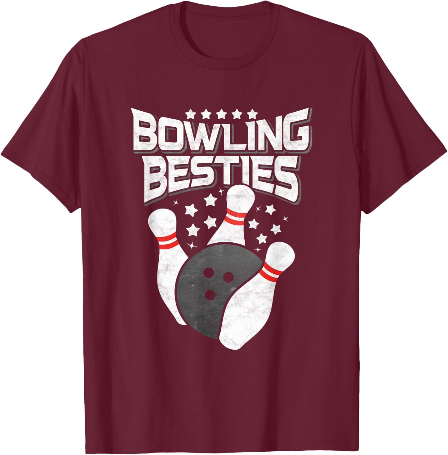 Bowling Besties T-Shirt - T-Shirt | Maroon