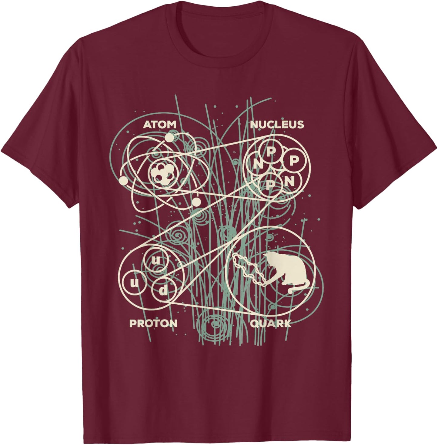 Quantum Mechanics String Theory - Neutrinos Photon Physicist T-Shirt - T-Shirt | Maroon