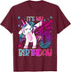 6 Year Old Unicorn Dabbing 6th Birthday Girl Unicorn Party T-Shirt - T-Shirt | Maroon