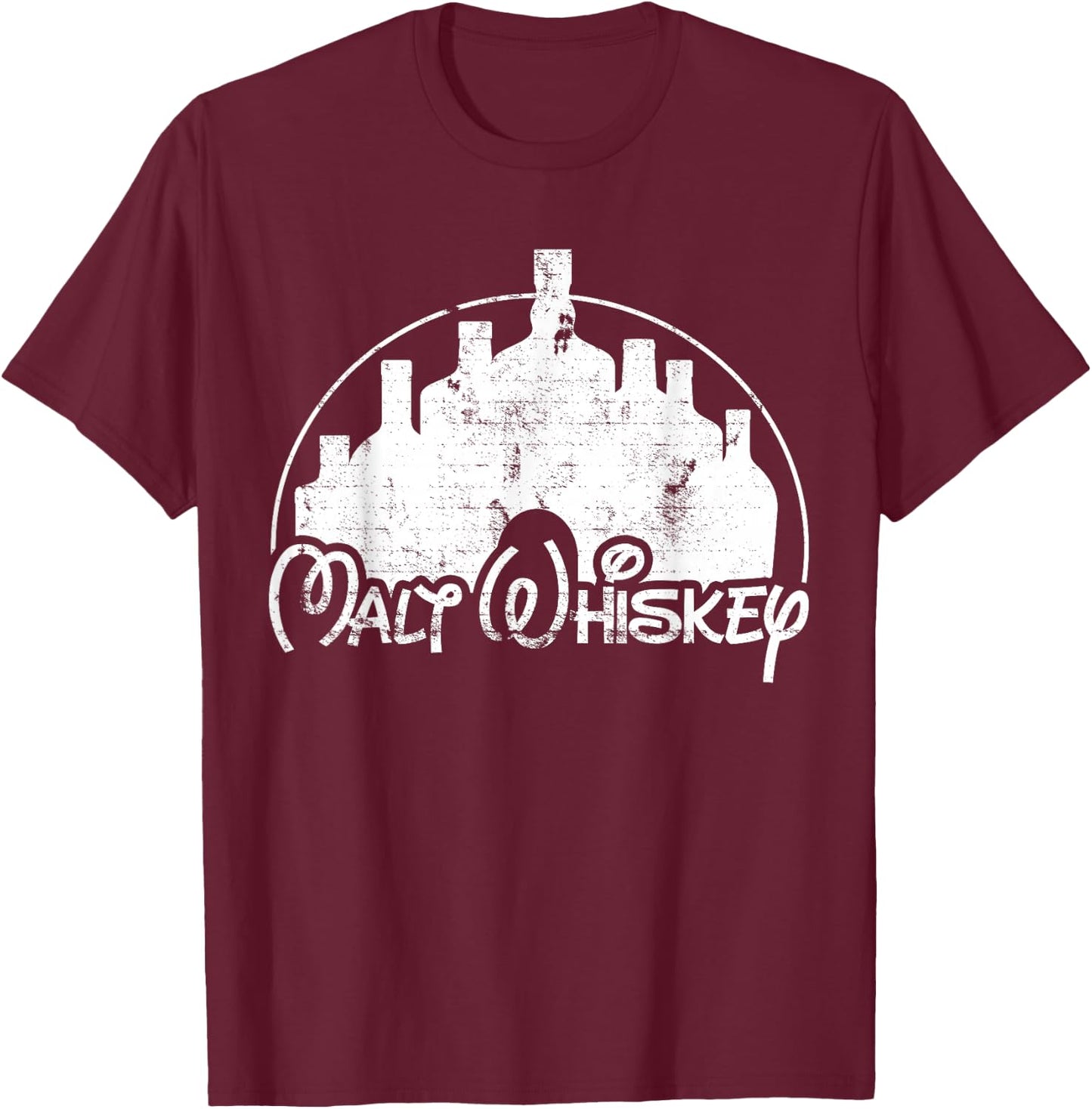 Malt Whiskey, Scotch Or Bourbon Lover - Funny Parody T-Shirt - T-Shirt | Maroon