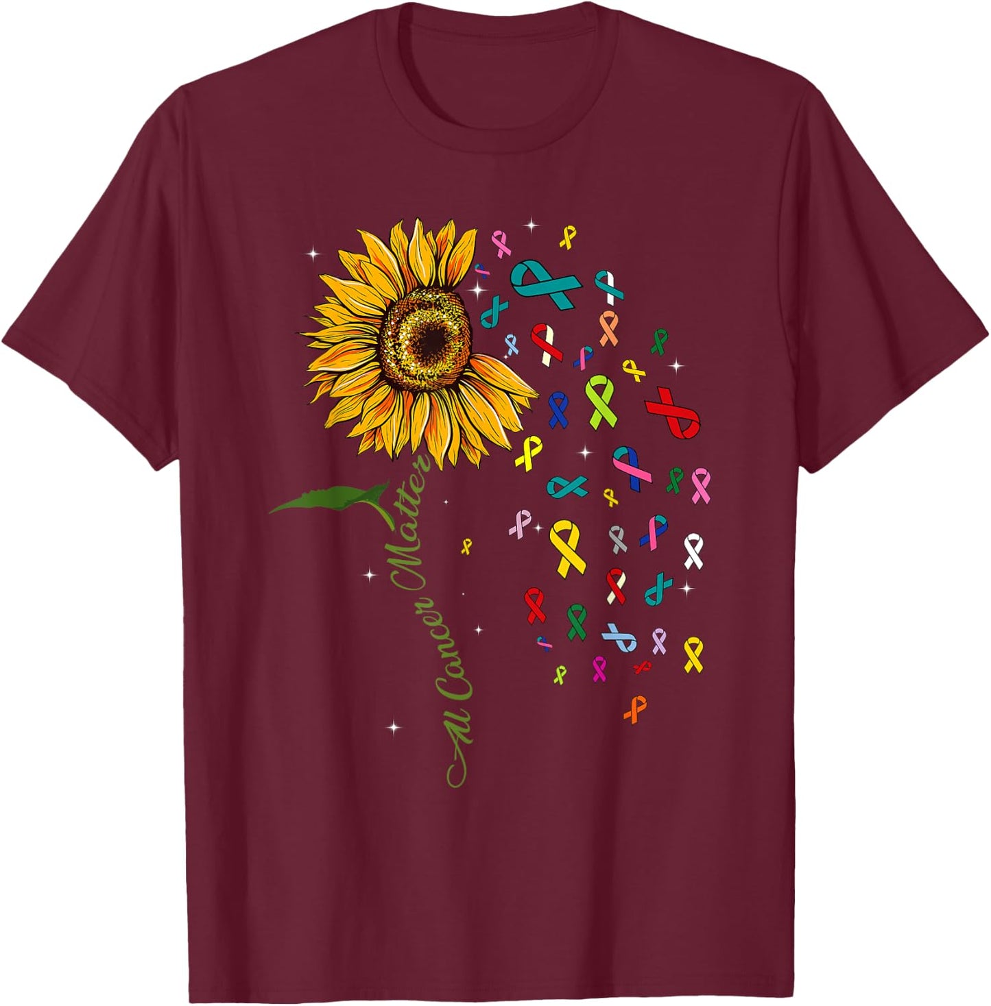 All Cancer Matters Awareness Support I World Cancer Day T-Shirt - T-Shirt | Maroon