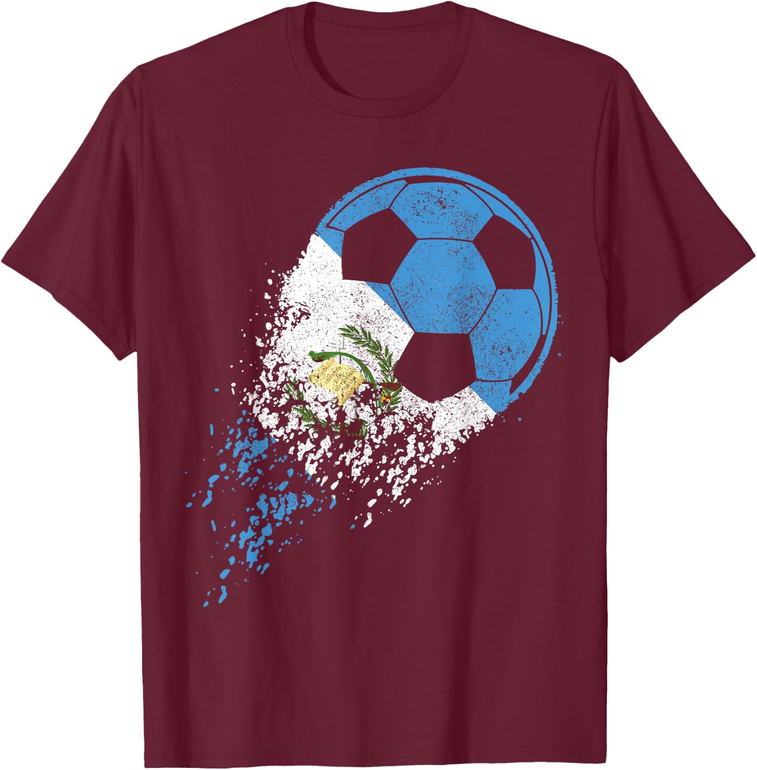 Guatemala Soccer Guatemalan Flag Pride Soccer Player T-Shirt - T-Shirt | Maroon