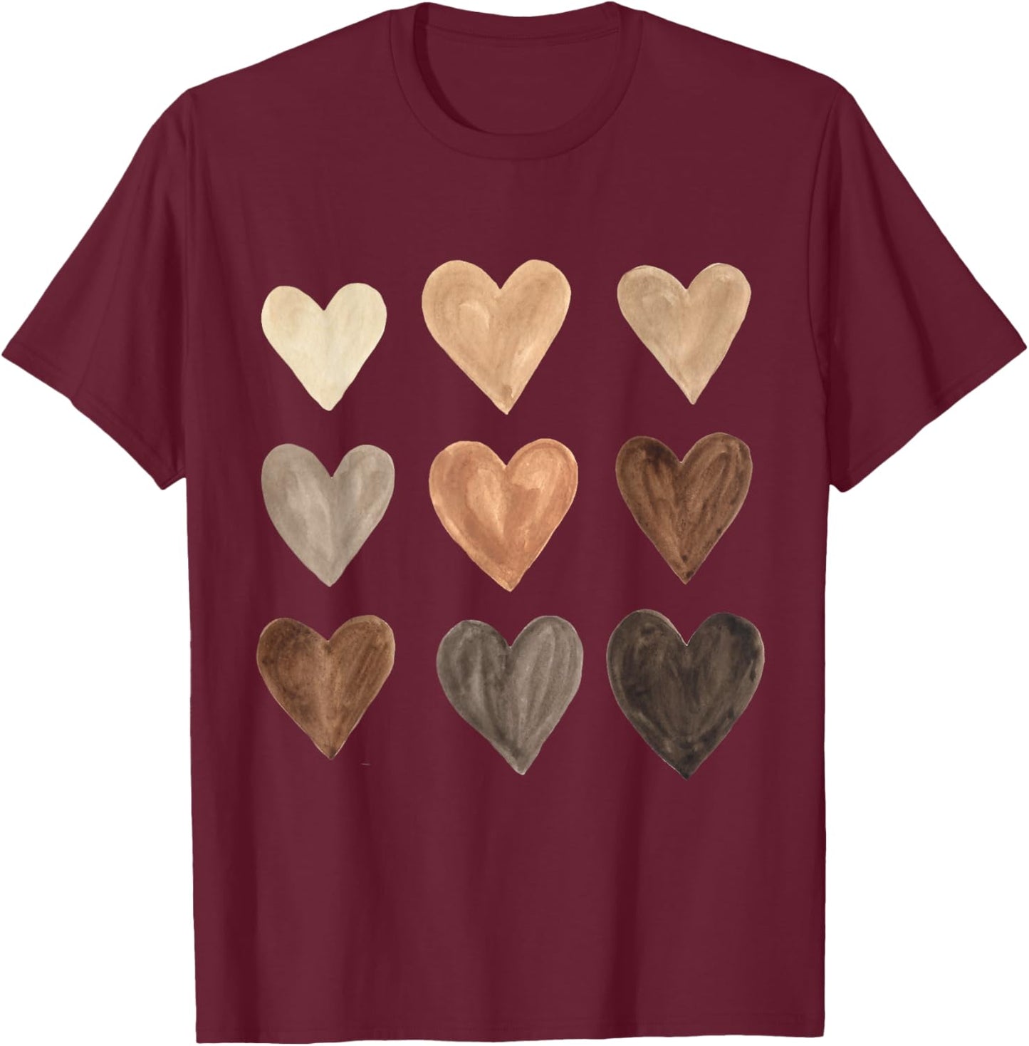 Melanin Hearts Social Justice Equality Unity Protest T-Shirt - T-Shirt | Maroon