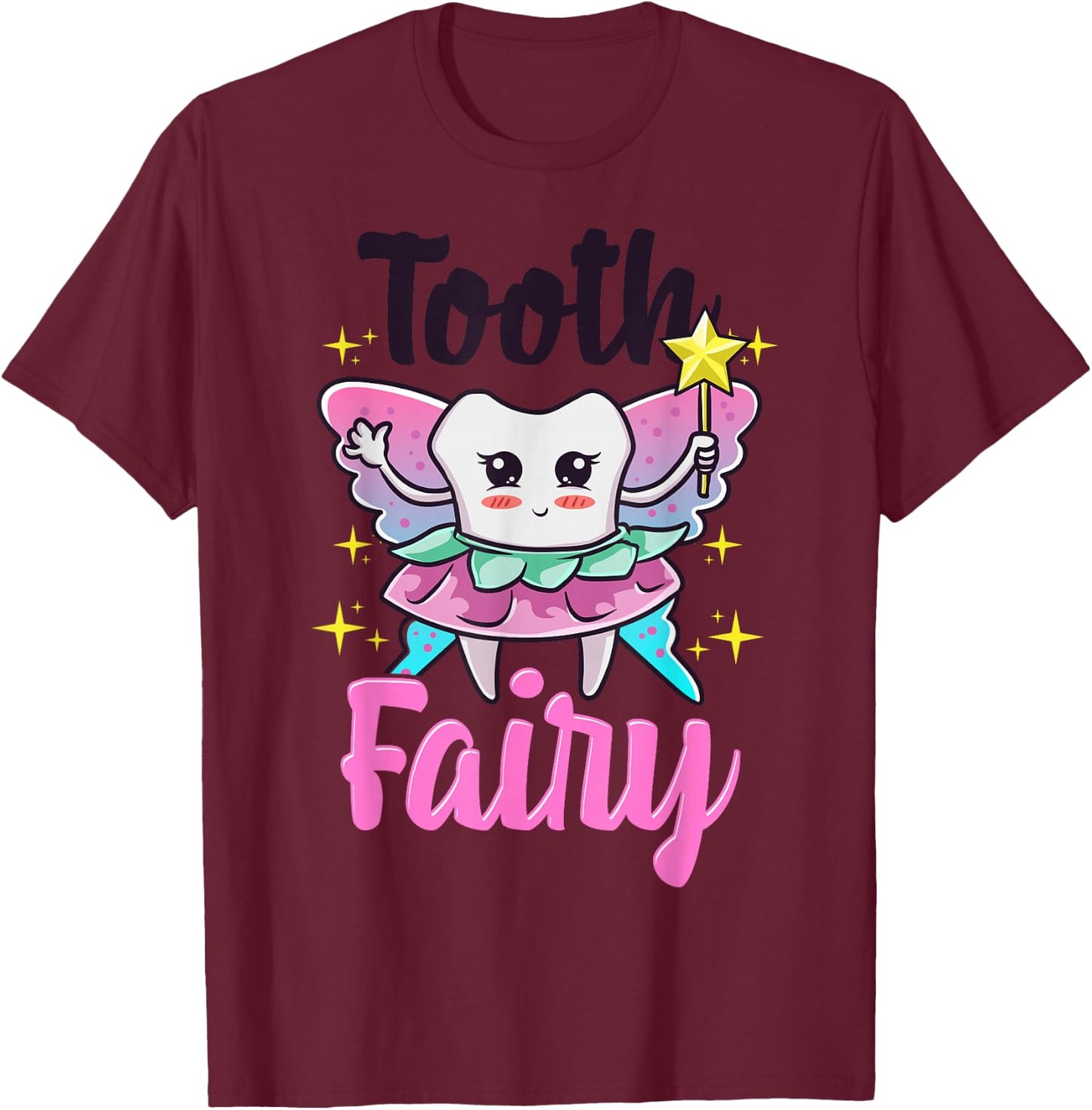 Cute Tooth Fairy Costume for Dentist and Dental Office T-Shirt - T-Shirt | Maroon