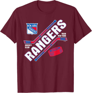 New York Rangers Force Black Officially Licensed T-Shirt - T-Shirt | Maroon