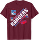 New York Rangers Force Black Officially Licensed T-Shirt - T-Shirt | Maroon