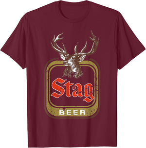 Stag Beer Vintage T-Shirt - T-Shirt | Maroon