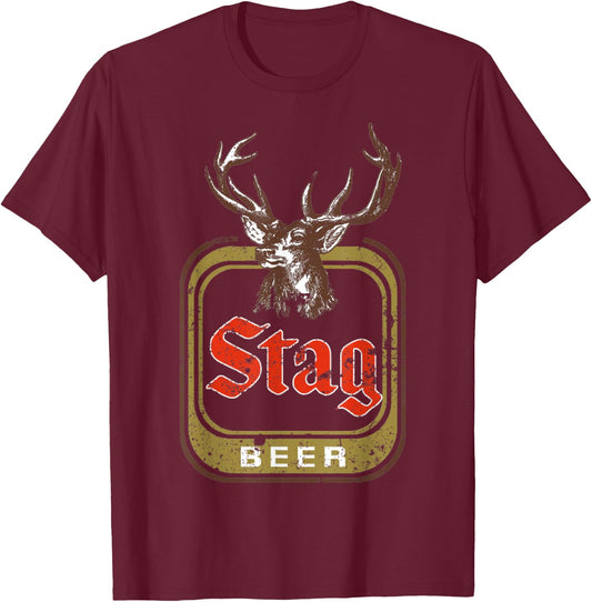 Stag Beer Vintage T-Shirt - T-Shirt | Maroon
