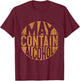 May Contain Alcohol Shirt Women Funny Drinking T-Shirt - T-Shirt | Maroon