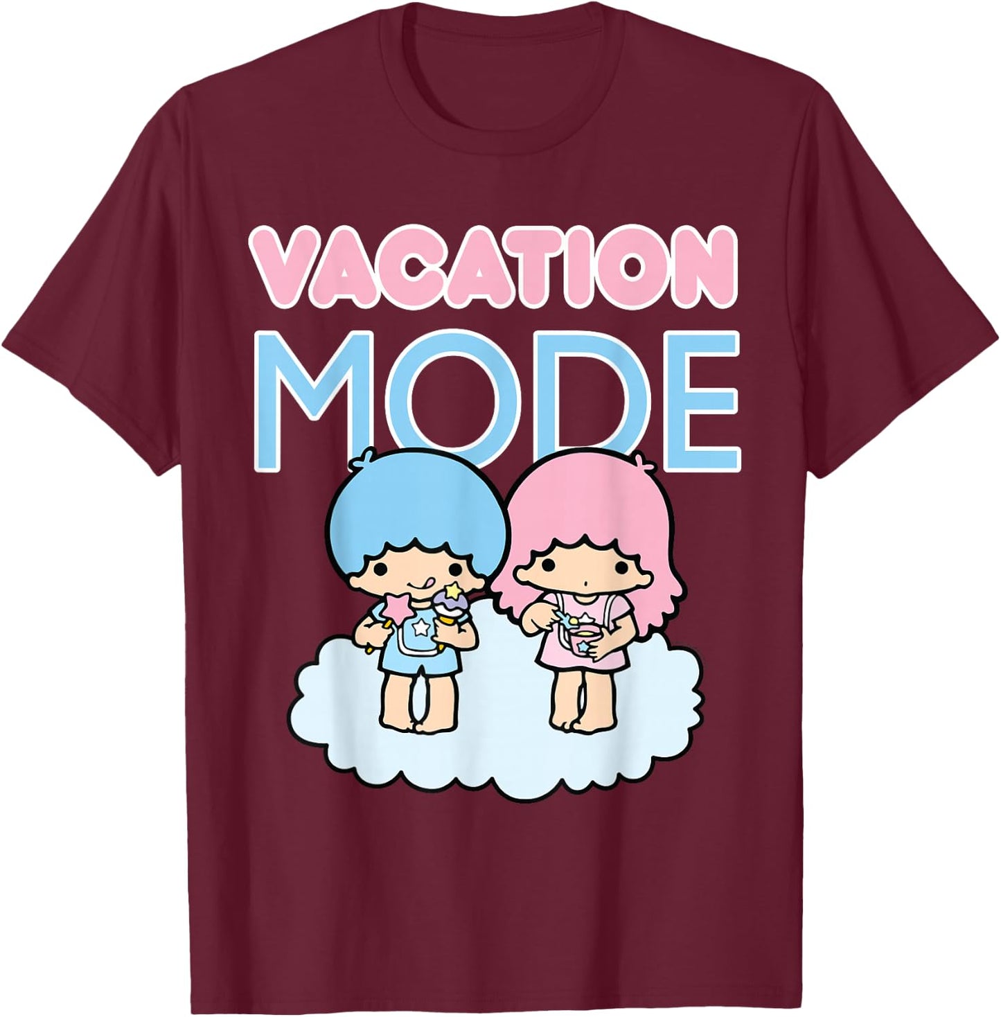Little Twin Stars Vacation Mode T-Shirt - T-Shirt | Maroon