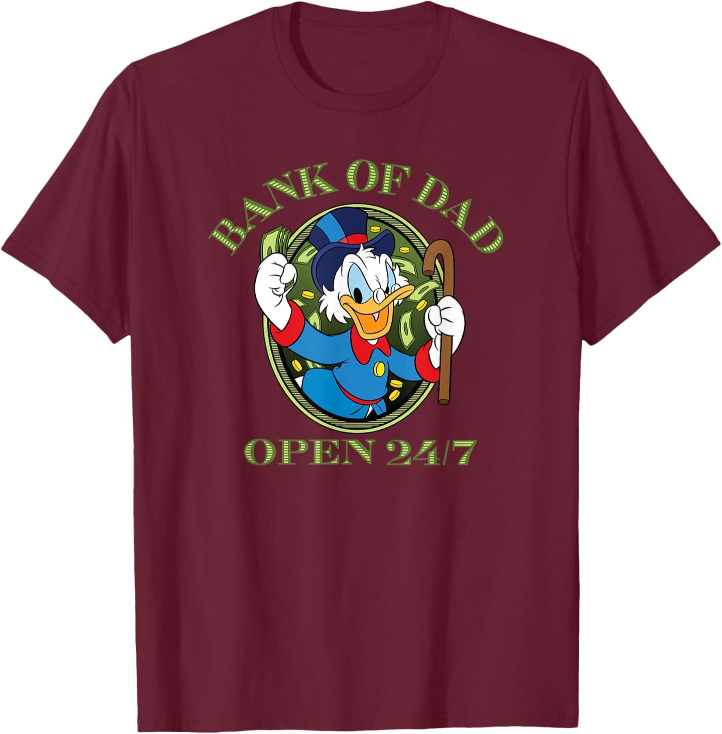 DuckTales Scrooge McDuck - Bank of Dad T-Shirt - T-Shirt | Maroon
