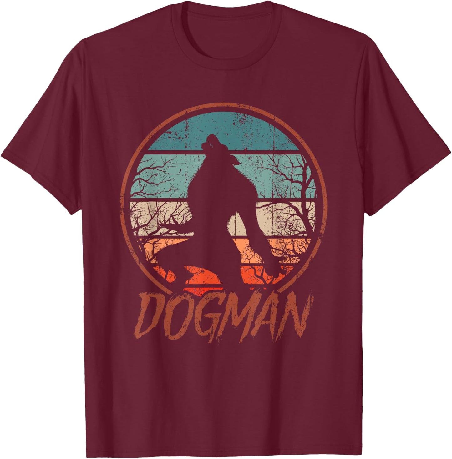 Michigan Dogman Cryptid Society Werewolf Monster T-Shirt - T-Shirt | Maroon