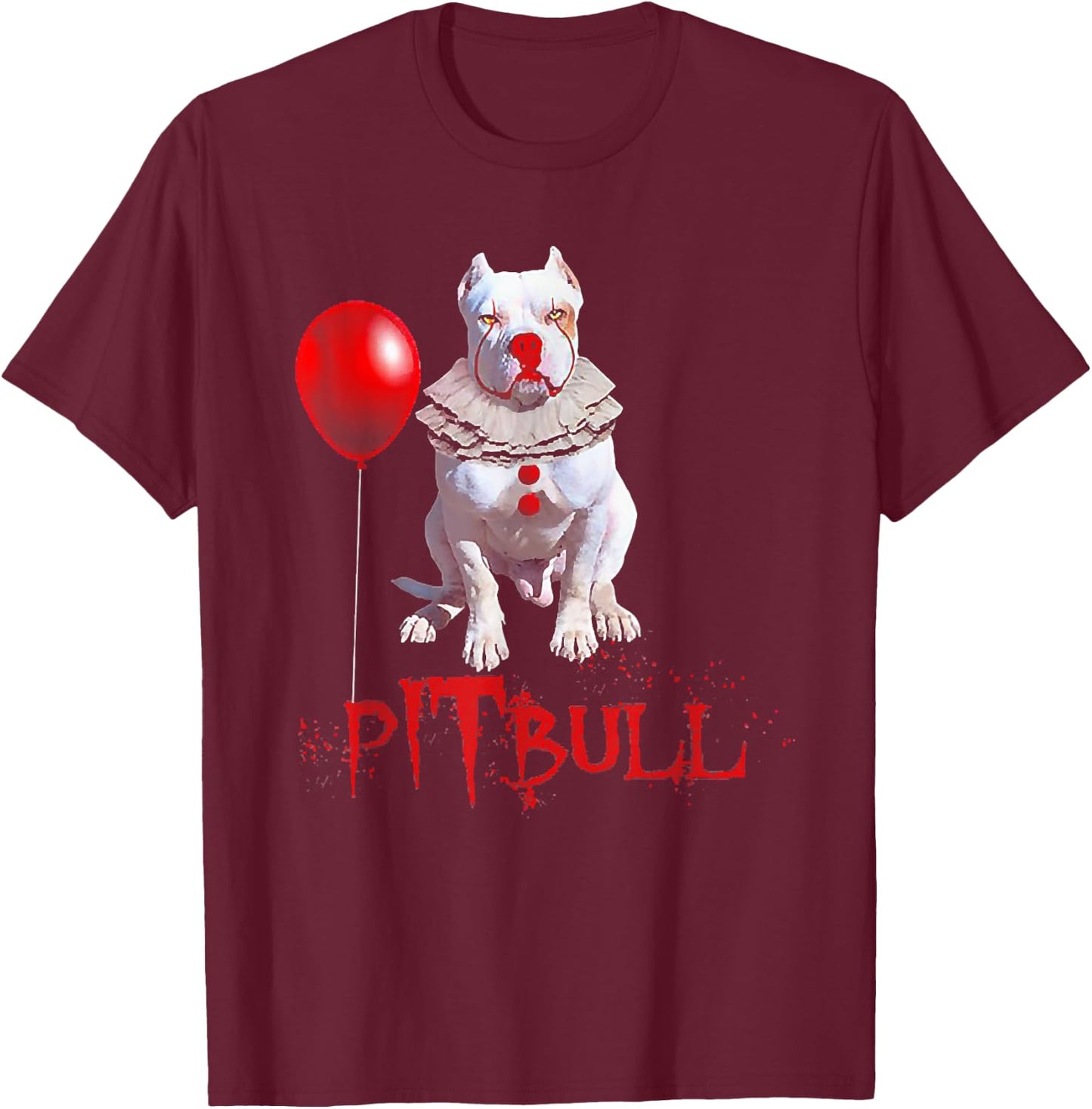 Pitbull Horror Movie Halloween Custome T-Shirt - T-Shirt | Maroon