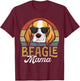 Retro Beagle Mama Shirt Women, Mothers Day Dog Mom T-Shirt - T-Shirt | Maroon