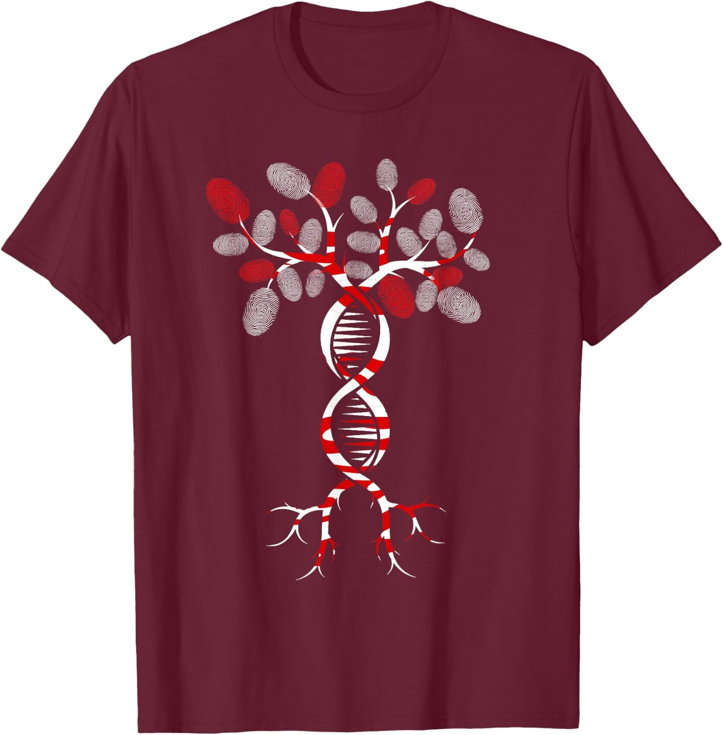 Forensic scientist DNA Tree Fingerprint criminologist T-Shirt - T-Shirt | Maroon