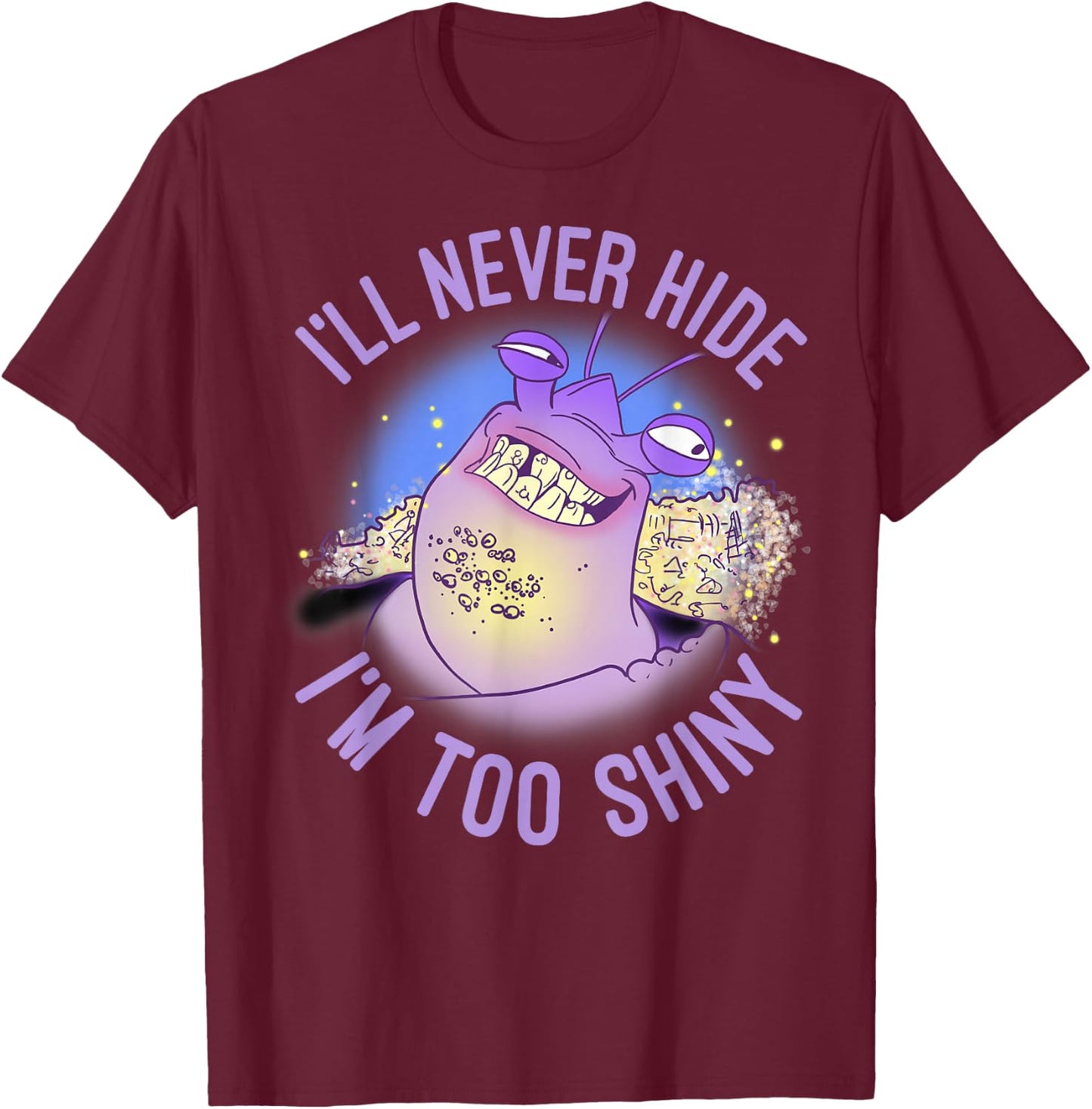 Disney Moana Tamatoa I'll Never Hide I'm Too Shiny Portrait T-Shirt - T-Shirt | Maroon