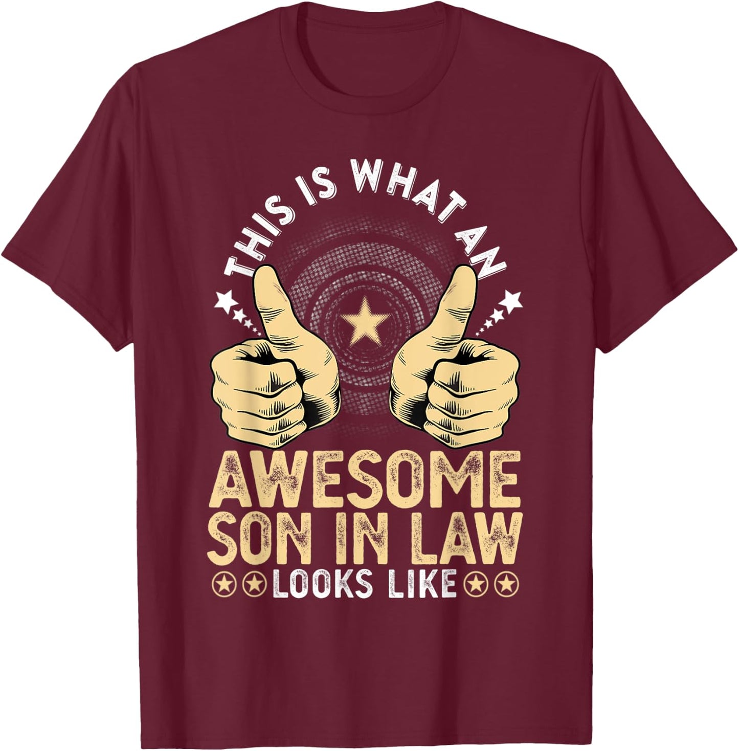 Best Son in Law Birthday Gift from Awesome Mother in Law T-Shirt - T-Shirt | Maroon