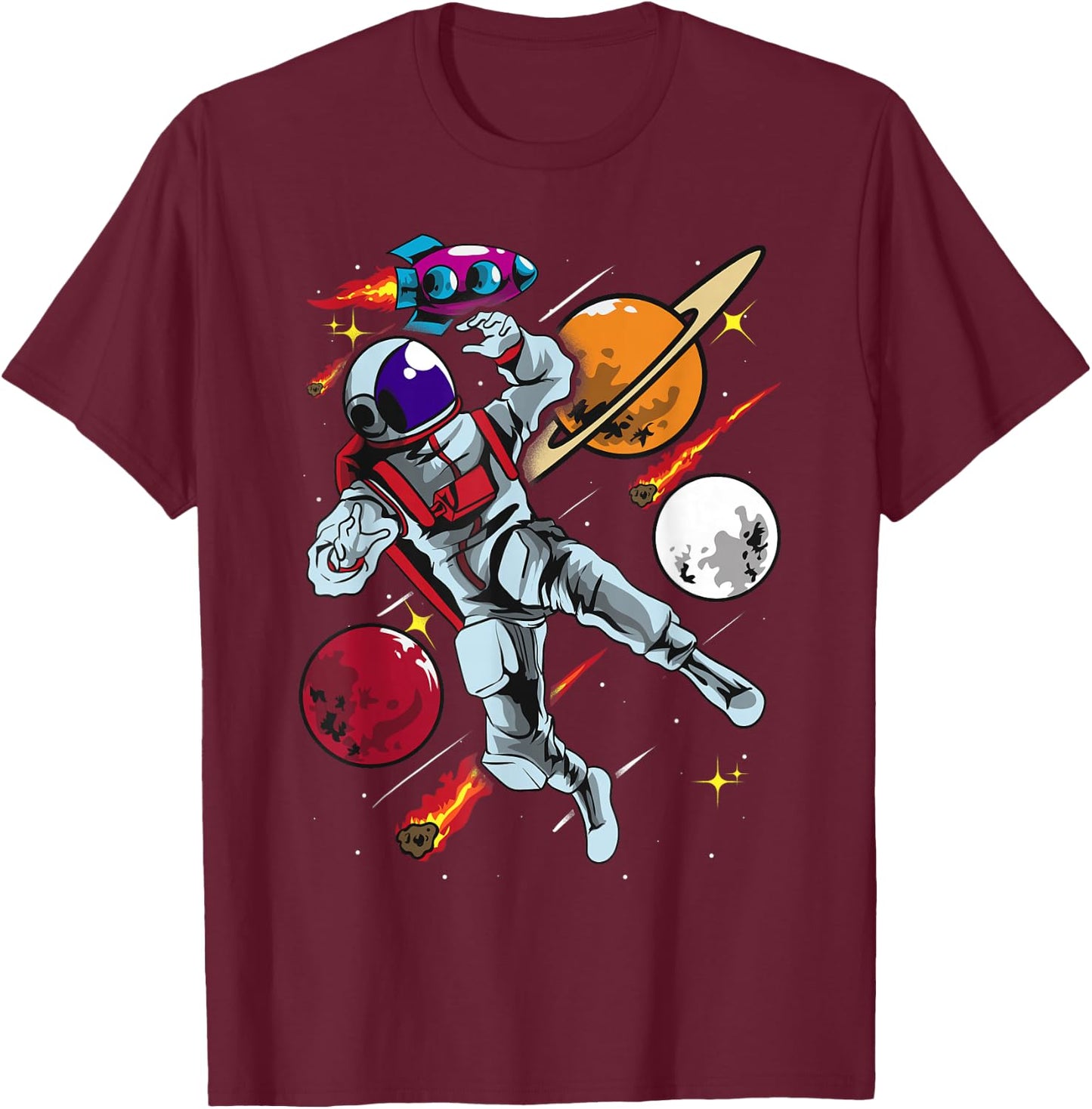 Astronaut Shirt Outer Space Gift Men Women Boys Girls T-Shirt - T-Shirt | Maroon