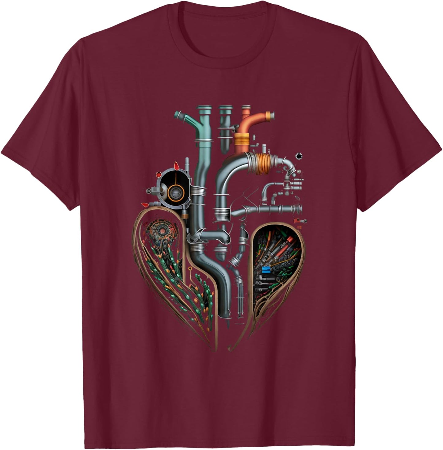 Plumber's Heart PVC Pipes Funny Plumbing Outfit Men T-Shirt - T-Shirt | Maroon