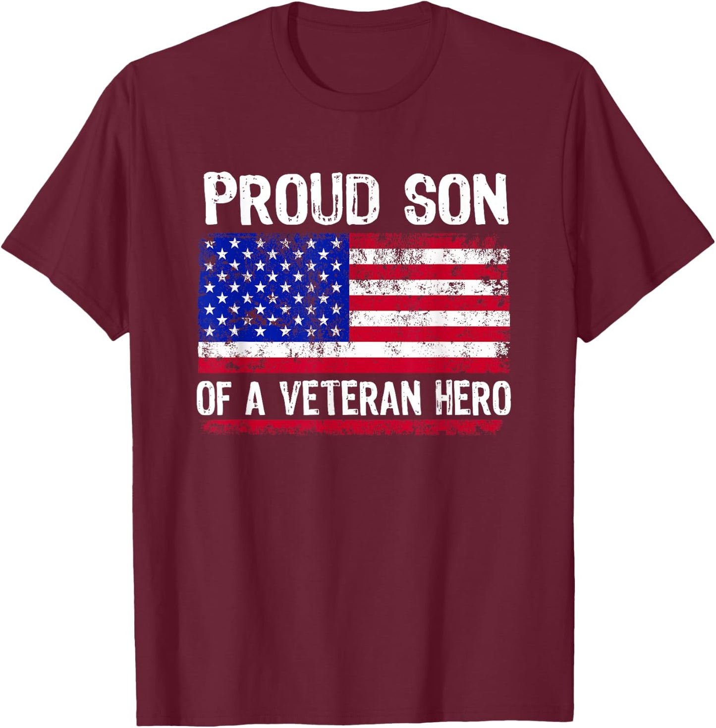 American Flag Patriotic Son Veterans Day for Kids T-Shirt - T-Shirt | Maroon