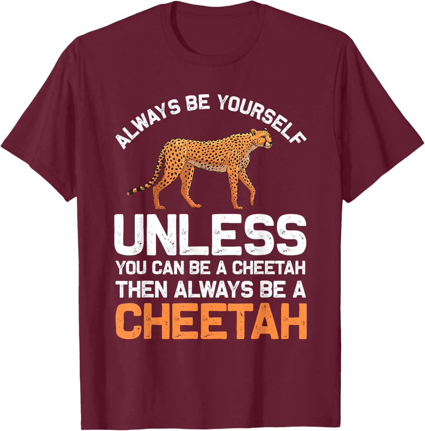 Funny Cheetah Design for Boys Girls Safari Wildlife Leopard T-Shirt - T-Shirt | Maroon