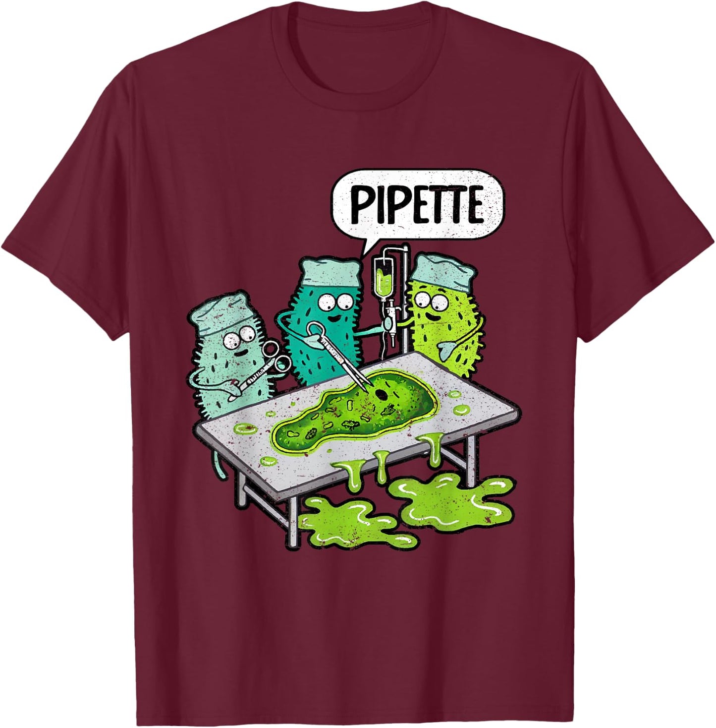 Microbiologist Gifts & Microbiology Lab -Adult Black Small Short Sleeve Classic Fit Modern Fun Microbiology Lab Scientist T-Shirt - T-Shirt | Maroon