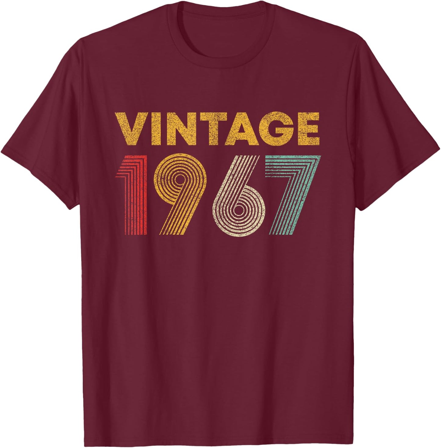 Vintage 1967 58th Birthday Gift Men Women 58 Years Old T-Shirt - T-Shirt | Maroon